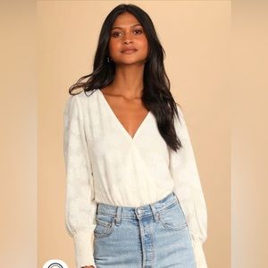 Lulus ivory floral body suite